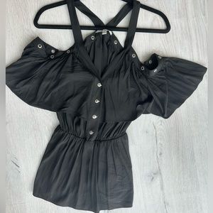 Black tank blouse with grommets